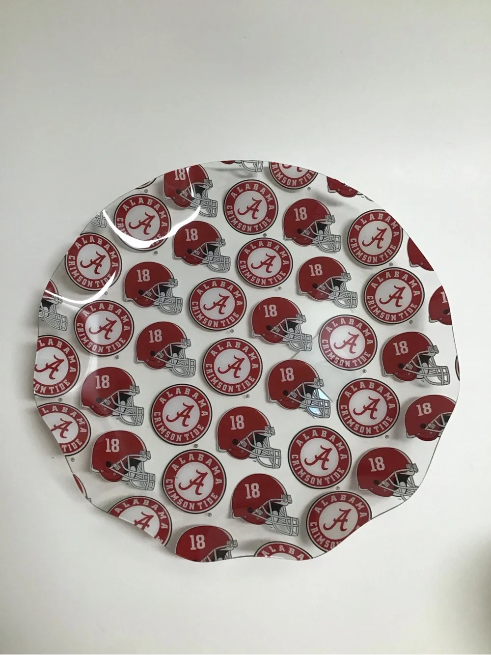 Alabama Crimson Tide SET OF 2 College Football Plastic Dish Plate Tray 11” NEW